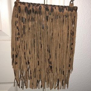 Liberty Black Cheetah Fringe crossbody